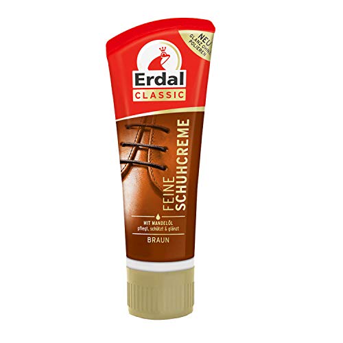 75ml Erdal Classic Feine Schuhcreme Tube mit Pflegenden Ölen, pflegt, schützt & frischt die Farbe auf, 1er Pack (1x 75ml) (Braun)