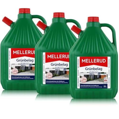 MELLERUD Grünbelag Entferner 3 x 5l zum Entfernen von Algen und Grünbelag