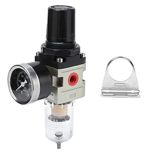 Luftdruckregler, Luftfilterregler Luftkompressor Wasserabscheiderluftdruckregler 1/4 NPT Aluminiumlegierung Wasser Ölabscheider Pneumatische Komponenten Teile Teile