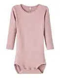 NAME IT Baby Girls Nbfkab Ls Noos Langarm Body, Deauville Mauve/Detail:Melange, 68