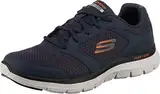 Skechers Herren Flex Advantage 4.0 Sneaker, Navy Leather Mesh Pu Trim, 46 EU