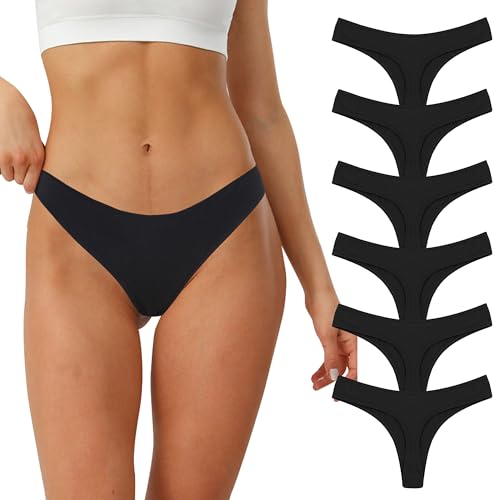Lakpoau String Tanga Damen Baumwolle String Damen Tangas Unterwäsche Frauen Strings Set Unterhosen Sexy Slips Panty Thong Underwear Women Panties 6er-Pack BL-M-6
