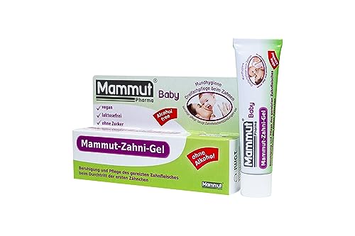 Mammut Zahni Gel - Zahnungsgel 10 ml - Baby Zahnungshilfe Säuglinge - ohne Alkohol, zuckerfrei, laktosefrei, vegan - Dreifachpflege für gereiztes Zahnfleisch