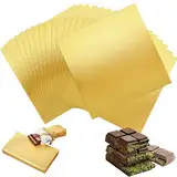 Verpackung Für Dubai Schokolade, 100 Stück Goldfolie Alufolie Gold Schokolade Verpackung, Geschenkpapier Gold Schokoladenpapier Zum Einpacken Pralinenpapier für DIY Dubai Schokolade, Süßigkeiten