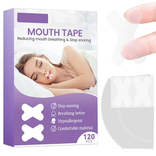 Mundpflaster Schlafen,120 Stück Sleep Strips Mundband, Mouth Tape for Sleeping, Anti Schnarch Schlafpflaster,Hilft Gegen Schnarchen und Entwickelt Nasenatmungsgewohnheiten