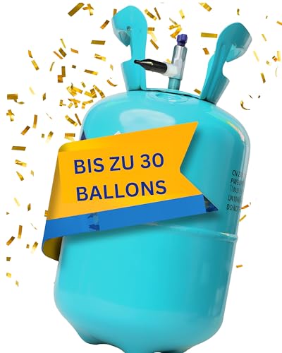 Brogaz Ballongas [für 30 Luftballons]– Helium Balloon Gas für bis zu [30 Luftballons] – Ballongas - Helium Gasflasche klein inkl. STAHLMANN ® Bedienungsanleitung