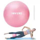 jjshund Pilates Ball, 25 cm Gymnastikball Kleiner Soft Yoga Ball mit Aufblasbarem Strohhalm, Fitnessball für Zuhause Gym Yoga Pilates Fitness Balance Training (Rosa)