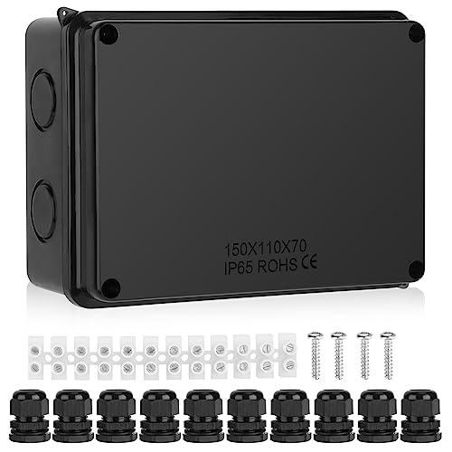 Wasserdichtes Anschlussdose IP65 Anschlusskästen Aufputz Abzweigdosen Gehäuse Elektrobox, Projekt Box Elektronische, ABS Kabelanschlussdose für elektrische Anschlussdose Steuerung-150x110x70mm