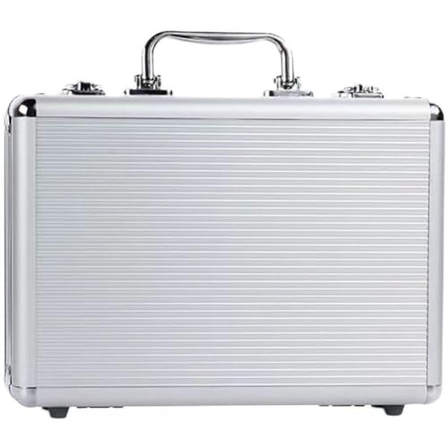 Dinntty Aufbewahrungskoffer, Aluminiumlegierung, 200 Typ Chip, Poker, Würfel, Aufbewahrungskoffer, Leerer Chip-Koffer Schloss, Kartenbox Griff