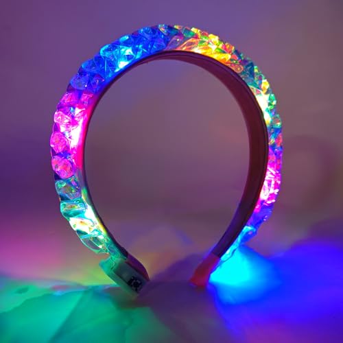 Leuchtendes Stirnband, LED Haarreif, Leucht Haarreifen Festival, Leuchtender Haarbänder für Frauen Mädchen, LED Kopfschmuck für Karneval Halloween Party