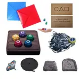 Laspi Gonggi Koreanisches Traditionelles Spielset, Familienspiele Für Reisen - Jebi Chagi, Gong-gi, Biseokchigi, Paeng-y, Ddakji, Tragbares & Langlebiges Gonggi Volksspielset Für TV-Fans.