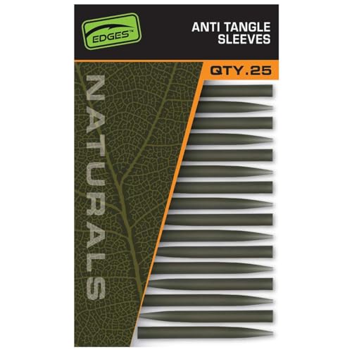 Fox Naturals Size Anti Tangle Sleeves - 25 Tubes, Angelzubehör zum Karpfenangeln, Gummischlauch, Gummitubes