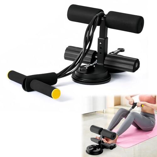 Tragbare Sit Up Bar, Portable Sit Up Assistant Sit Up Trainingsgerät, Sit Up Maschine Bauchtrainer Sport Ab Selbstsaugende Sitzstange, Sit Up Stange Hilfen Assistent (Schwarz)