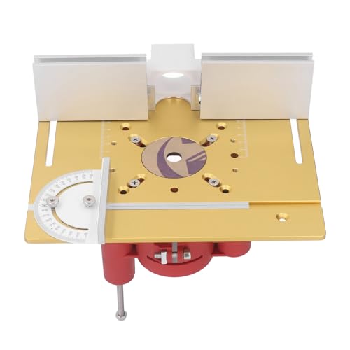 Srliya Router-Basis-Router, 4-teiliges Set, Router-Tischsystem, 0 Bis 46 Mm, Basis-Einlegeplatte, 45-Typ-Backer, Schiebelineal Zum Trimmen und Fräsen