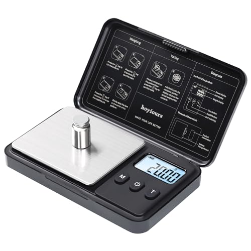 hoyiours Küchenwaage Digitale, 0.01 g Mini Digitalwaage Multifunktions mit Lcd Display und Tara Funktion, Taschenwaage klein für Lebensmittel, Schmuck, Medizin, Labor, Kaffee