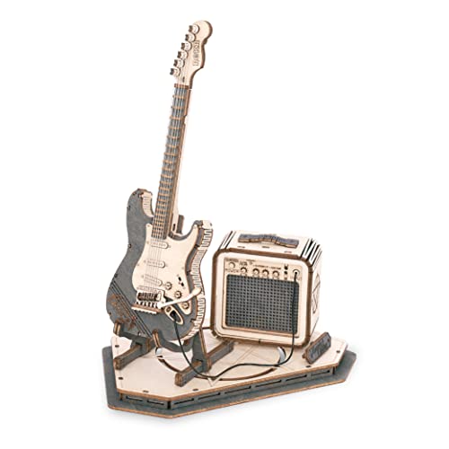 ROKR 3D Puzzle Holz Holzmodelle Bausätze Erwachsene Holzpuzzle Gitarre Modell Musikinstrumente, Guitar