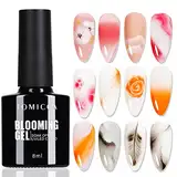 TOMICCA Clear Blooming Gel Nail Polish, Soak Off UV LED Spreading Gel Nail Polish Designs for Nail Painting, Marble,Watercolor Blooming Gel Polish Nail Art Design 8ml