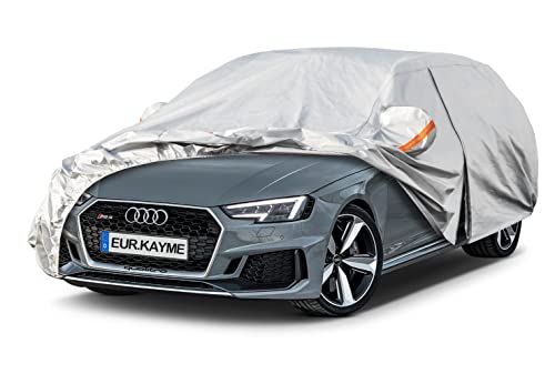 kayme 6 Schichten Autoabdeckung Wasserdicht Atmungsaktiv, Vollgarage Autoplane Kompatibel mit A4 Avant, Volvo V60, 3er Touring, Passat Estate, Octavia Combi, Abdeckplane für Kombi(450 bis 485 cm) 2XL