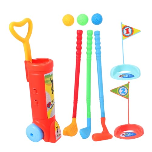 TOYANDONA 1 Set Golfschläger Set Golfwagen Mit Rädern Outdoor Golfspielzeug Golfspielzeug Golfschläger Sportspielzeug Training Golfbälle Kinder Golfspiele Sportball Spielzeug