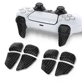 PlayVital 2 Paar Erweiterung Trigger Schultertasten für ps5 Controller, Adjusters für PS Portal Remote Player, Spiel Verbesserung Adjuster Tasten Knöpfe für PS5 Edge Controller-Carbon Fiber