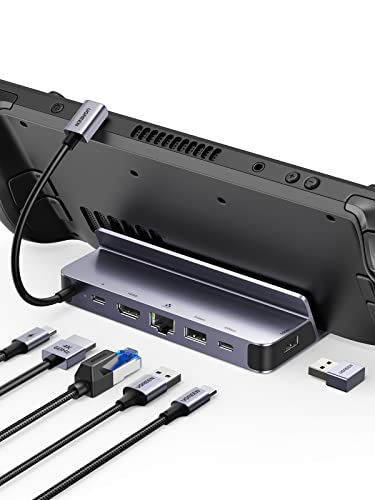 UGREEN Steam Deck Dock Kompatibel mit Steam Deck OLED, ASUS ROG Ally, ROG Ally X USB C Docking Station mit HDMI 4K@60Hz, Gigabit Ethernet, USB C/USB A Ports, PD 100W