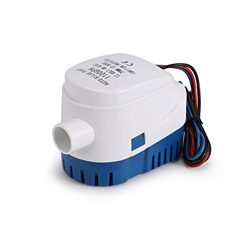 Automatische Bilgepumpe, ONEVER DC 12V 1100GPH Automatische Boots Lenzpumpe, Automatische Bilgenpumpe Marine Tauchbar Bilge, Lenzpumpe Bilgenwasser-Pumpe mit Schwimmschalter für Boote, Teiche, Pools