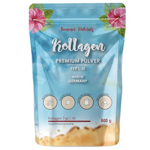 Summer Foot - Kollagen Pulver 500 g - optimale Bioverfügbarkeit und Löslichkeit - Weidehaltung - Kollagen Hydrolysat Peptide - Läuft 31 Mai 2025 ab