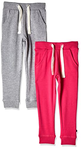 MAGIC KIDS WEAR Jogginghose Kinder und Babies aus Baumwolle, 2er Pack Dark Pink/Grau (577), 134