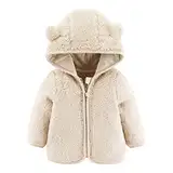 Jacke für Neugeborene, Babys, Mädchen, Jungen, Bärenohren, Kapuze, Oberbekleidung, Reißverschluss, warmer Wintermantel, khaki, 0-6 Months
