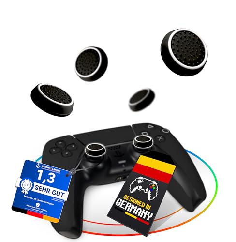 MatoSan® PS5 Zubehör Thumbstick Silikon Kappen - PS5 Controller Grip, PS4 Sticks, Xbox Controller Schutz - Erhöhte Präzision & Langlebigkeit - PS5 Controller Zubehör (4 Stück SpaceSan Black)