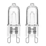 EASYIVY G9 Backofenlampe 40W 230V Halogen G9 Oven Lampe für AEG/Neff/Zanussi/Smeg/Bosch Backofen, Mikrowellenanwendungen 300 Grad C Hitzebeständige Glühbirnen, 2er Pack