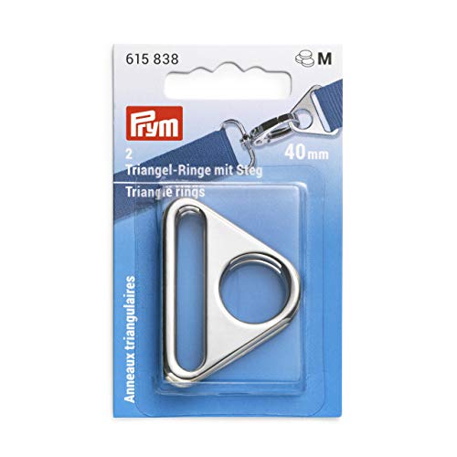 Prym 615838 Steg 40 mm silberfarbig Triangel-Ringe, Zinklegierung