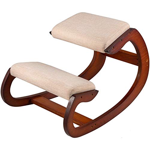 VEVOR Kniestuhl Ergonomisch Hocker Hickory Verstellbarer Hocker Kissen Komfortabler Home Schreibtisch Formung und Stressabbau Ergonomischer Sessel Knie Hocker zu 150 kg tragen