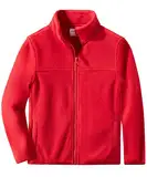 Spring&Gege Jungen Mädchen Polar-fleecejacke Full Zip Outdoor Fleece Jacke Vliesjacke für Kinder, Rot, 7-8 Jahre(M/128 134)