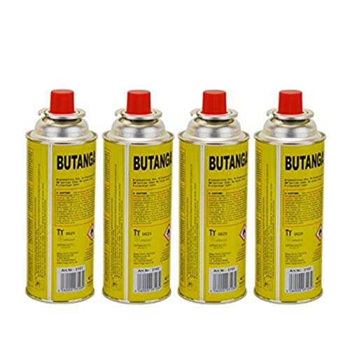 Starlet24 4X MSF-1a Butan Gas-Kartusche 227g für Gaskocher, Campingkocher, Heizung, Unkrautbrenner, Bunsenbrenner – geeignet für tragbare Gasgeräte, Lange Betriebsdauer, Sicherheitsventil