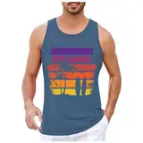 Gsheocm Herren Tank Top Sommer, Unterhemden Herren, Muskelshirts Mode Sleeveless Tankshirt Casual Leichter Achselshirt Bequem Atmungsaktive Lauf-Top Sport Fitnessstudio Laufshirt