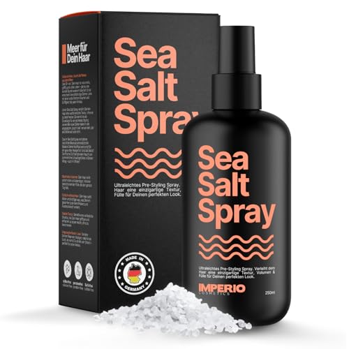 IMPERIO Sea Salt Spray - 250ml Premium Salzwasserspray für vollere Haare & stabile Textur - Perfekte Beach Waves, mehr Volumen & Griffigkeit durch die Power aus dem Meer - Unisex Duft