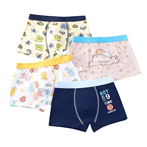 Kinder Kinder Jungen Baumwolle Unterwäsche Niedlichen Cartoon Unterhose Shorts Hosen Badehose Briefs 4 STÜCKE Unterhosen Männer (Dark Blue, 7-9 Years)