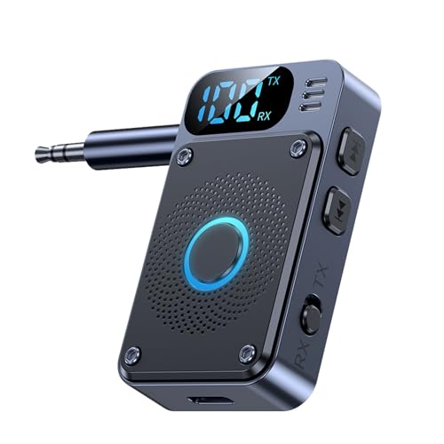 Bluetooth V5.4 Adapter für TV Audio auf Kopfhörer, 2-in-1 Bluetooth Sender Empfänger with 3.5mm AUX Klinke mit 14 Stunden Spielzeit für Flugzeug,TV, PC/Autoradio/Stereoanlage/Headset