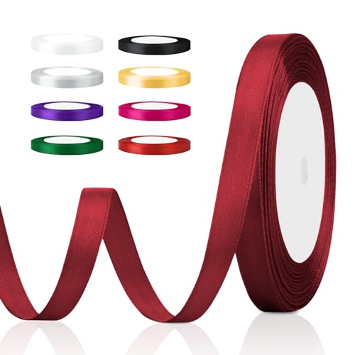 Geschenkband Rot,Satinband,Schleifenband Rote 10mm x 22meters,Satinband Weinrot,Rotes Band,Geschenkband Stoff,Schleifenband Rot,Haare Schleifenband,Schleife,Geschenkband Weihnachten,Dekoband Rot