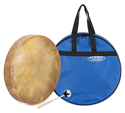 Classic Cantabile TSD-18 Traditionelle Schamanentrommel mit Pferdehaut 18" Set mit Tasche - Durchmesser: 46 cm - Tiefe: 8 cm - Anregende Wirkung - Mit Haltevorrichtung - Inklusive Schlägel und Tasche