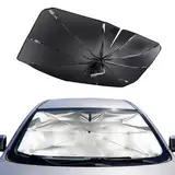 Mulor Sonnenschutz Auto Frontscheibe Faltbar Windschutzscheibe Sonnenschirm Auto Biegsame Stützstange 360° drehbar