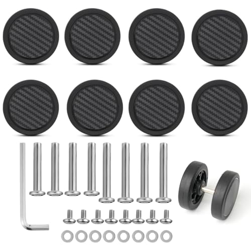 Ersatz-Set für Gepäckrollen, 50 mm x 12 mm, Ersatzrollen, 360° Lenkrollen, abnehmbare Gepäckräder, Reparatur-Set für Trolley, Tasche, Reisebox