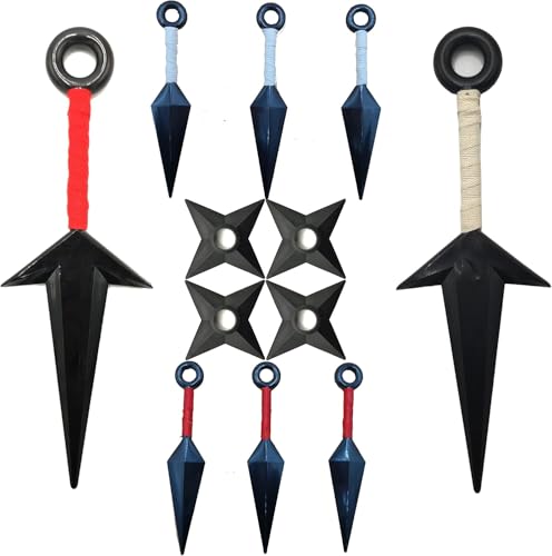 Kunai Ninja Cosplay, Requisiten Ninja Themed Kostüm, Kunststoff, Cosplay Zubehör Kunai Set, Schwarz
