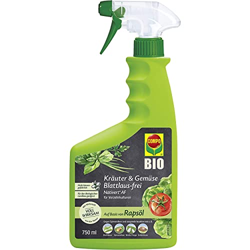 Compo Kräuter & Gemüse Blattlaus-frei Nativert AF, Bekämpfung von saugenden Insekten an Kräutern und Gemüse, 750 ml