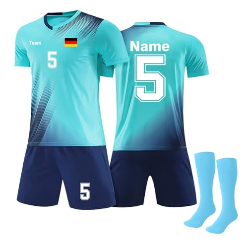 Trikot Kinder Personalisiert Fußball Trikot Personalisiert für Jungen & Mädchen, Fußball Trikots mit Deinem Namen & Nummer & Team Logo, Fußball Geschenke für Jungs