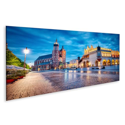 islandburner Prime Bild auf Leinwand Abendstimmung auf dem Marktplatz in europaeischer Altstadt Bilder Wandbilder Poster