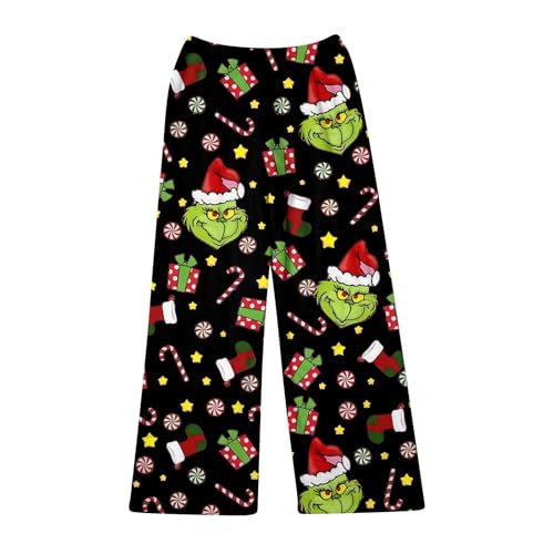 ?????? Flanell Pyjama Hose für Damen Mode Weihnachten Druck Schlafanzug Niedlich Lässig Gemütlich Warm Schlafanzug Weihnachten Geschenk XXL Weihnachts Pyjama Schlafhosen Damen