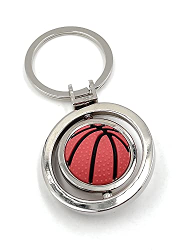 Onwomania - "-Basketball drehbar Mannschaftssport Schlüsselanhänger - Metall Glücksbringer ideal als Geschenk z.B. für den besten Freund, die beste Freundin, Mama - Für Männer, Frauen & Kinder