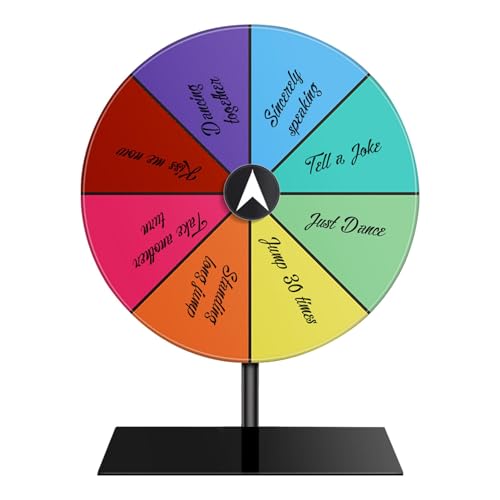 Yulokdwi Glücksrad Zum Drehen, Glücksrad Spielzeug,Tabletop Spinnings Prize Wheel, 8/12/15 Slots Tischpreisträger, Rutschroulette-Rad des Glücksspiels Mit Stand Und Löschbar, Wiederverwendbar